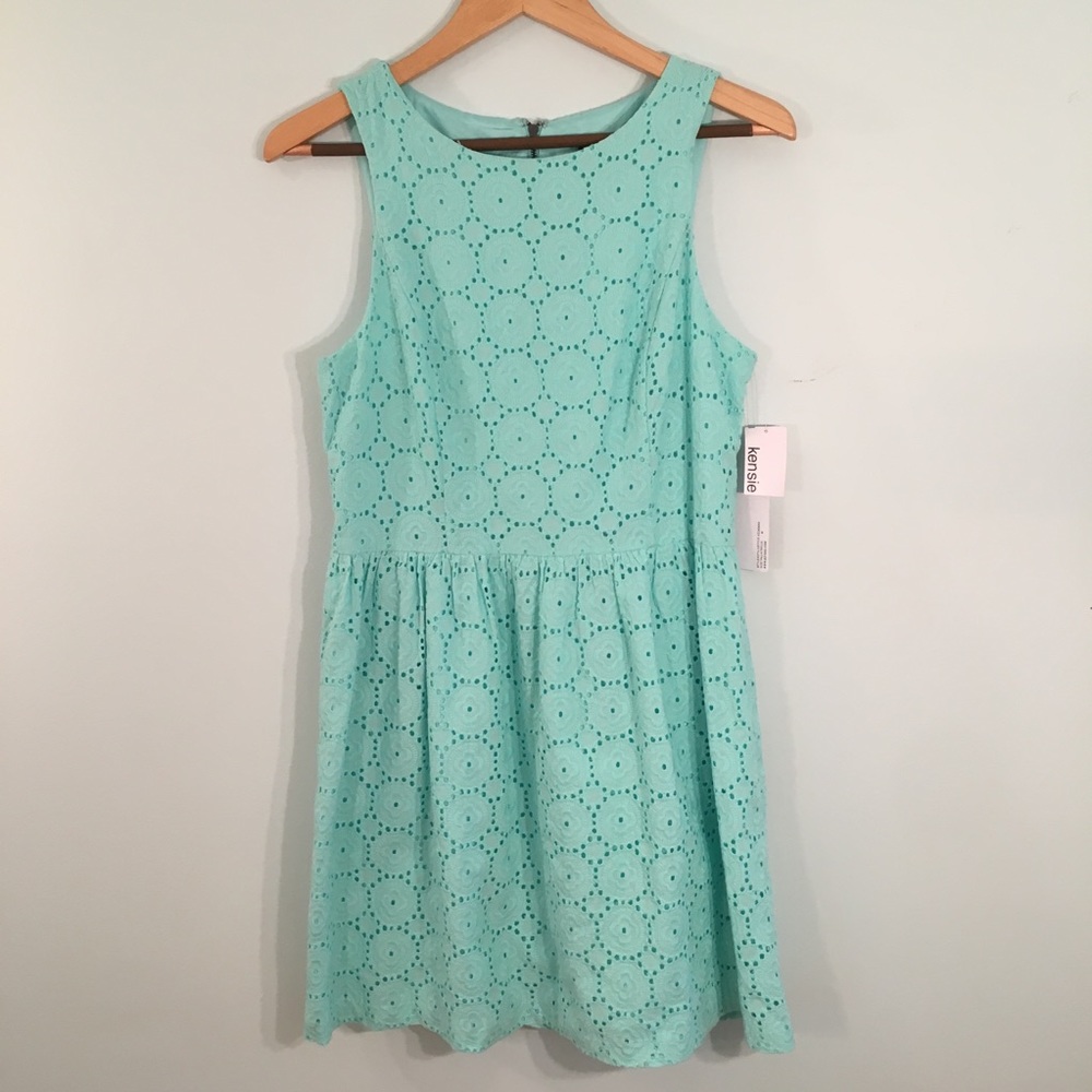 Kensie Mint Eyelet Dress